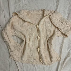cream cable knit sweater/cardigan